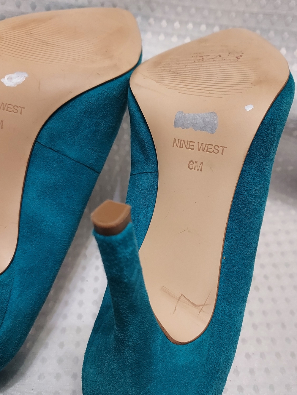 Nine West Teal Suede Pointed-Toe Pumps Size 6M - Picture 8 of 9